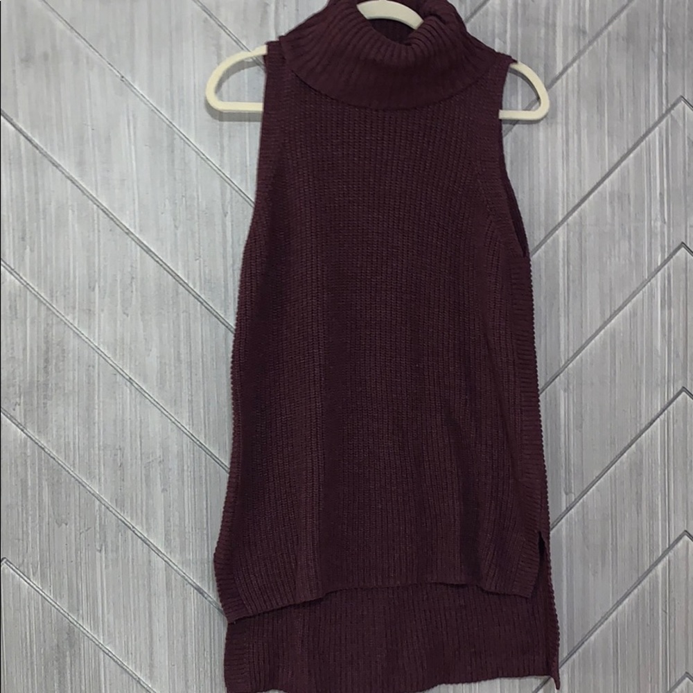 Cowl Neck Sweater Tank Top